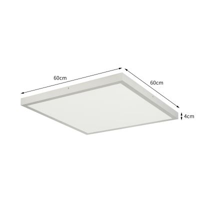 Brilagi - Luminaria de techo LED para baño FRAME LED/50W/230V 3000/4000/6000K 60x60 cm IP44 plateada