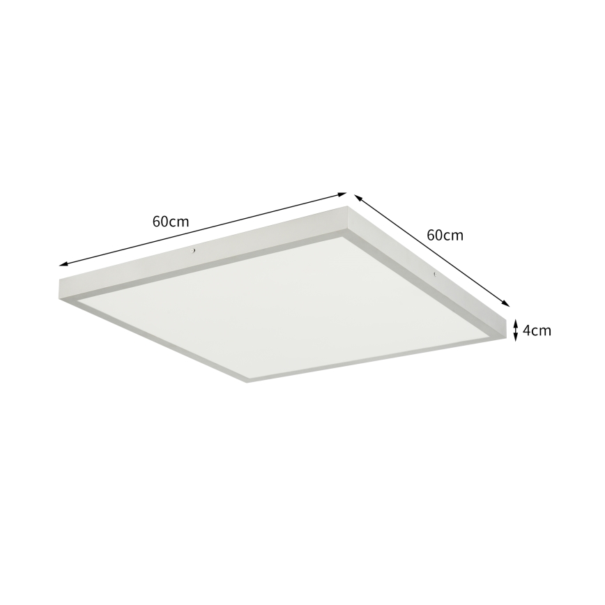Brilagi - Luminaria de techo LED para baño FRAME LED/50W/230V 3000/4000/6000K 60x60 cm IP44 plateada