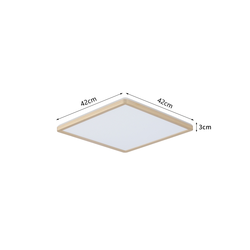 Brilagi - Luminaria LED para baño ULTRA SLIM LED/24W/230V 42x42 cm dorada IP54