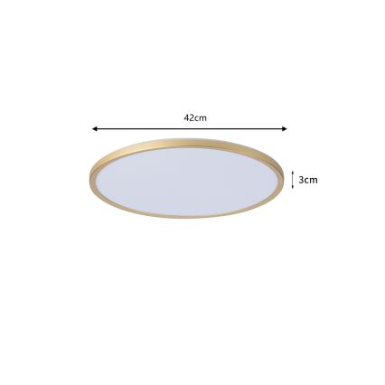 Brilagi - Luminaria LED de techo para baño ULTRA SLIM, 24W/230V, Ø 42 cm, dorada, IP54