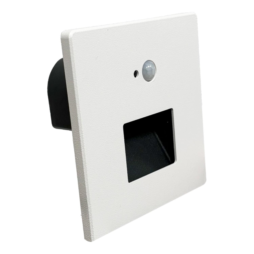 Brilagi - Luminaria LED para escalera con sensor de movimiento y de crepúsculo JACK LED/3W/230V 3000/4000/6500K IP65 blanco