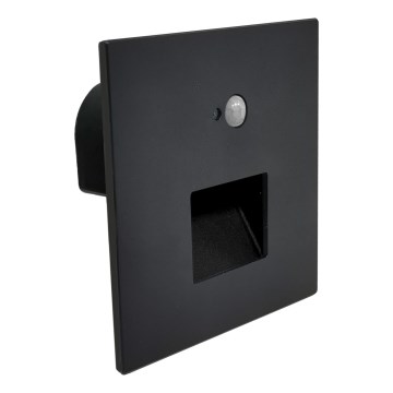Brilagi - Luminaria LED para escalera con sensor de movimiento y de crepúsculo JACK LED/3W/230V 3000/4000/6500K IP65 negro