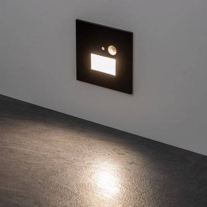 Brilagi - Luminaria LED para escalera con sensor de movimiento y sensor crepuscular JACK LED/1,5W/230V 3000/4000/6500K negro