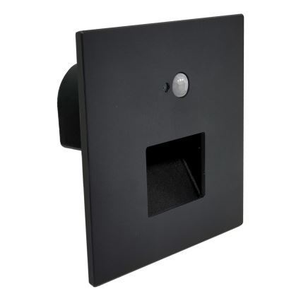 Brilagi - Luminaria LED para escalera con sensor de movimiento y de crepúsculo JACK LED/3W/230V 3000/4000/6500K IP65 negro