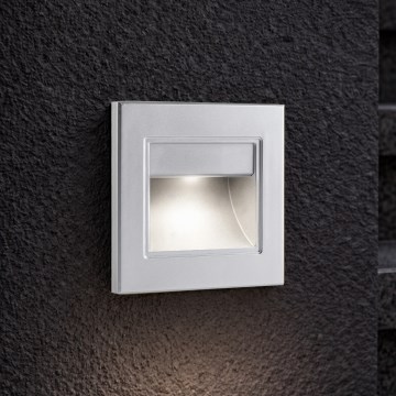 Brilagi - Luminaria LED para escalera STEP LIGHT LED/1,5W/230V IP44 plateada