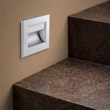 Brilagi - Luminaria LED para escalera STEP LIGHT LED/1,5W/230V IP44 plateada