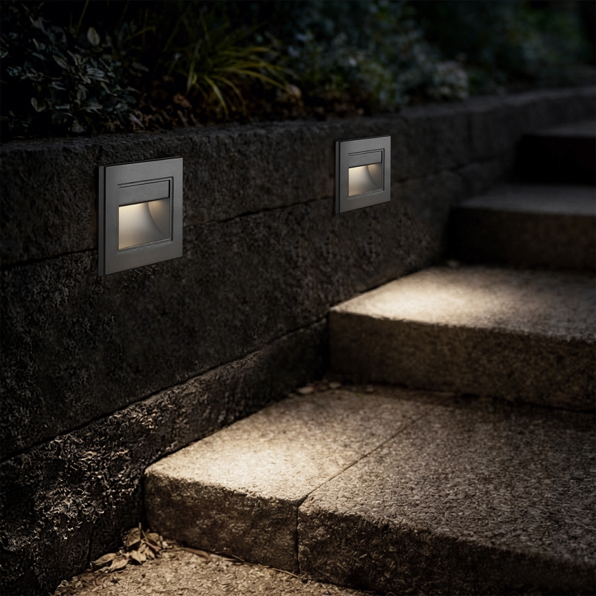 Brilagi - Luminaria LED para escalones STEP LIGHT LED/1,5W/230V IP44 antracita