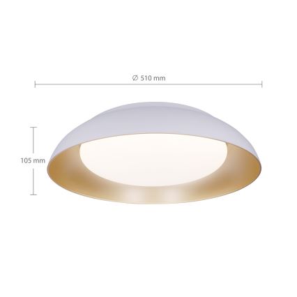 Plafón LED regulable ALVA LED/48W/230V 3000-6500K diámetro 51 cm blanco + mando a distancia