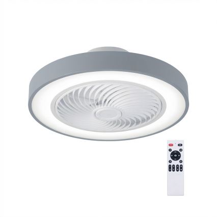 Brilagi - Lámpara de techo LED regulable con ventilador LED/38W/230V 3000-6500K diámetro 50 cm gris + mando a distancia
