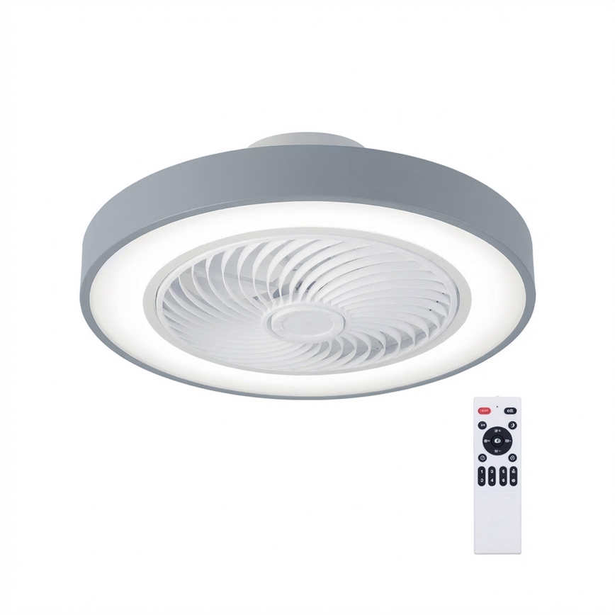 Brilagi - Lámpara de techo LED regulable con ventilador LED/38W/230V 3000-6500K diámetro 50 cm gris + mando a distancia