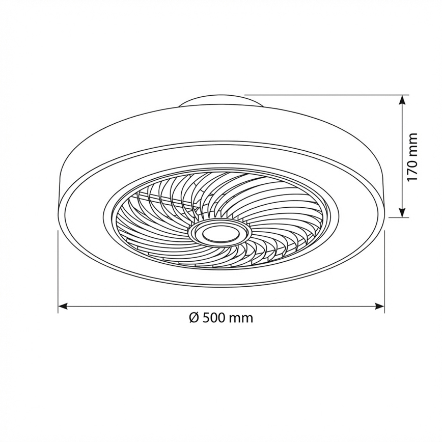 Brilagi - Lámpara de techo LED regulable con ventilador LED/38W/230V 3000-6500K diámetro 50 cm gris + mando a distancia