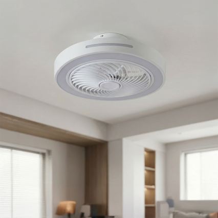 Brilagi - Lámpara de techo LED regulable con ventilador LED/38W/230V 3000-6500K Ø 46 cm blanca + mando a distancia