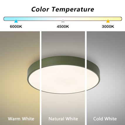 Brilagi - Luminaria de techo LED regulable POOL LED/60W/230V 3000-6000K ø 50 cm verde + control remoto