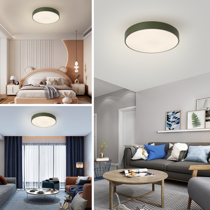 Brilagi - Luminaria de techo LED regulable POOL LED/60W/230V 3000-6000K ø 50 cm verde + control remoto