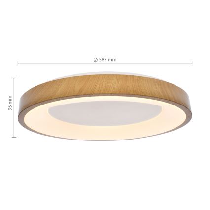 Brilagi - Plafón LED regulable DORIA LED/60W/230V 3000–6500K Ø 60 cm + mando a distancia