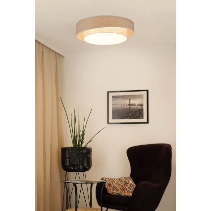 Brilagi - Lámpara de techo LED regulable DOVER SHINE LED/24W/230V Ø 60 cm 3000/4000/6500K gris/crema + mando a distancia