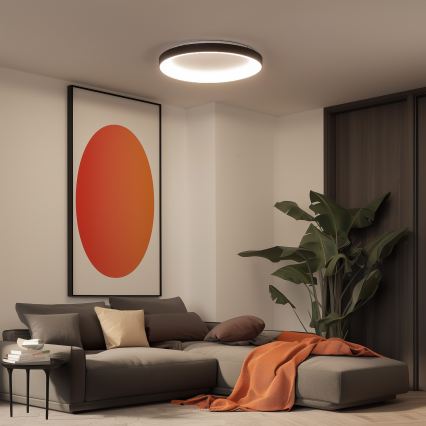 Brilagi - Luminaria de techo LED regulable FALCON II LED/108W/230V 3000-6500K diámetro 80 cm negra + mando a distancia