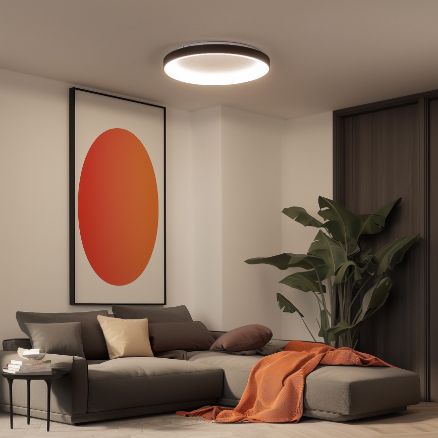 Brilagi - Luminaria de techo LED regulable FALCON II LED/108W/230V 3000-6500K diámetro 80 cm negra + mando a distancia