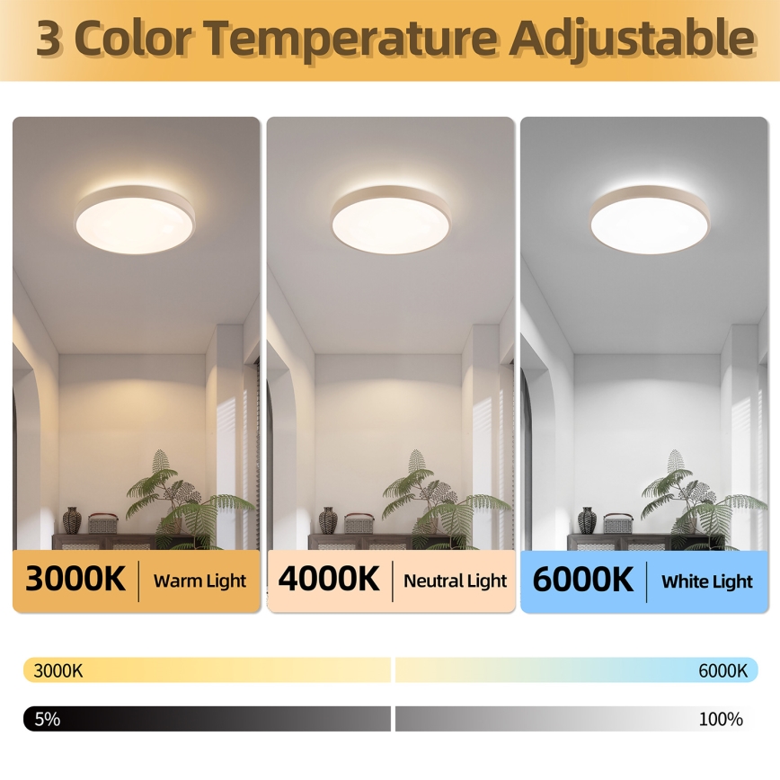 Brilagi - Luminaria de techo LED regulable GLASS POOL DOUBLE LED/48W/230V 3000-6000K 40 cm beige + mando a distancia