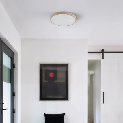 Brilagi - Luminaria de techo LED regulable GLASS POOL DOUBLE LED/48W/230V 3000-6000K 40 cm beige + mando a distancia