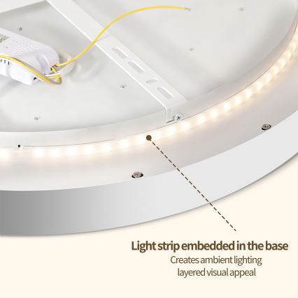 Brilagi - Luminaria de techo LED regulable GLASS POOL DOUBLE LED/48W/230V 3000-6000K 40 cm blanca + mando a distancia