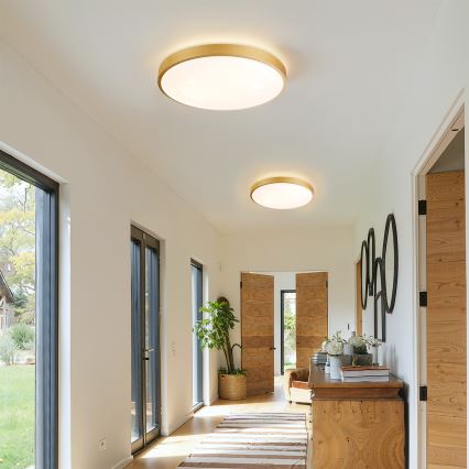 Brilagi - Lámpara de techo LED regulable GLASS POOL DOUBLE LED/48W/230V 3000-6000K 40 cm dorada + mando a distancia