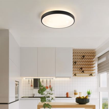 Brilagi - Luminaria de techo LED regulable GLASS POOL DOUBLE LED/48W/230V 3000-6000K 40 cm negra + mando a distancia