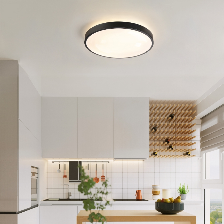 Brilagi - Luminaria de techo LED regulable GLASS POOL DOUBLE LED/48W/230V 3000-6000K 40 cm negra + mando a distancia