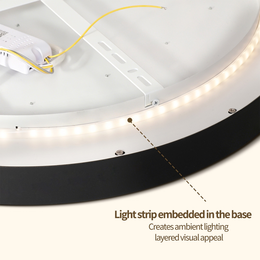 Brilagi - Luminaria de techo LED regulable GLASS POOL DOUBLE LED/48W/230V 3000-6000K 40 cm negra + mando a distancia