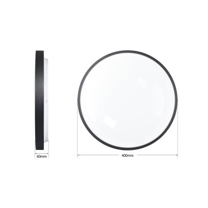 Brilagi - Luminaria de techo LED regulable GLASS POOL DOUBLE LED/48W/230V 3000-6000K 40 cm negra + mando a distancia