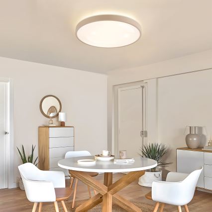 Brilagi - Luminaria de techo LED regulable GLASS POOL DOUBLE LED/60W/230V 3000-6000K 50 cm beige + control remoto