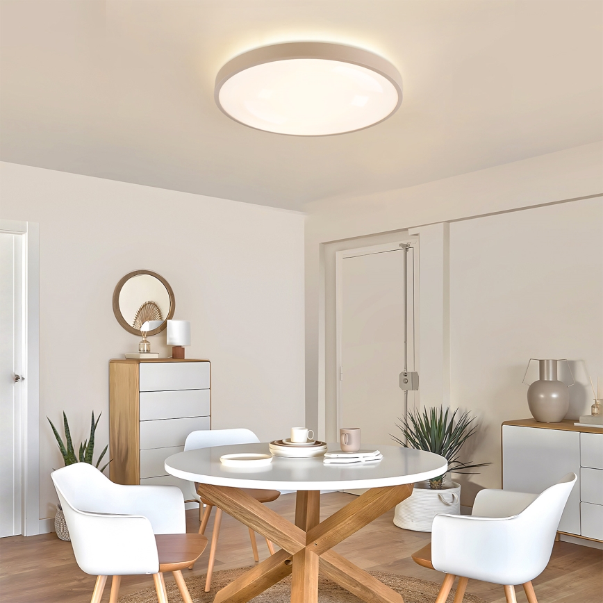 Brilagi - Luminaria de techo LED regulable GLASS POOL DOUBLE LED/60W/230V 3000-6000K 50 cm beige + control remoto