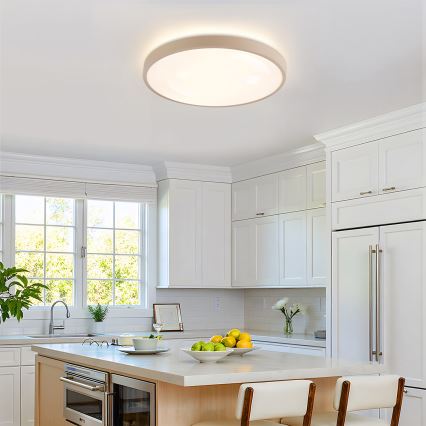 Brilagi - Luminaria de techo LED regulable GLASS POOL DOUBLE LED/60W/230V 3000-6000K 50 cm beige + control remoto