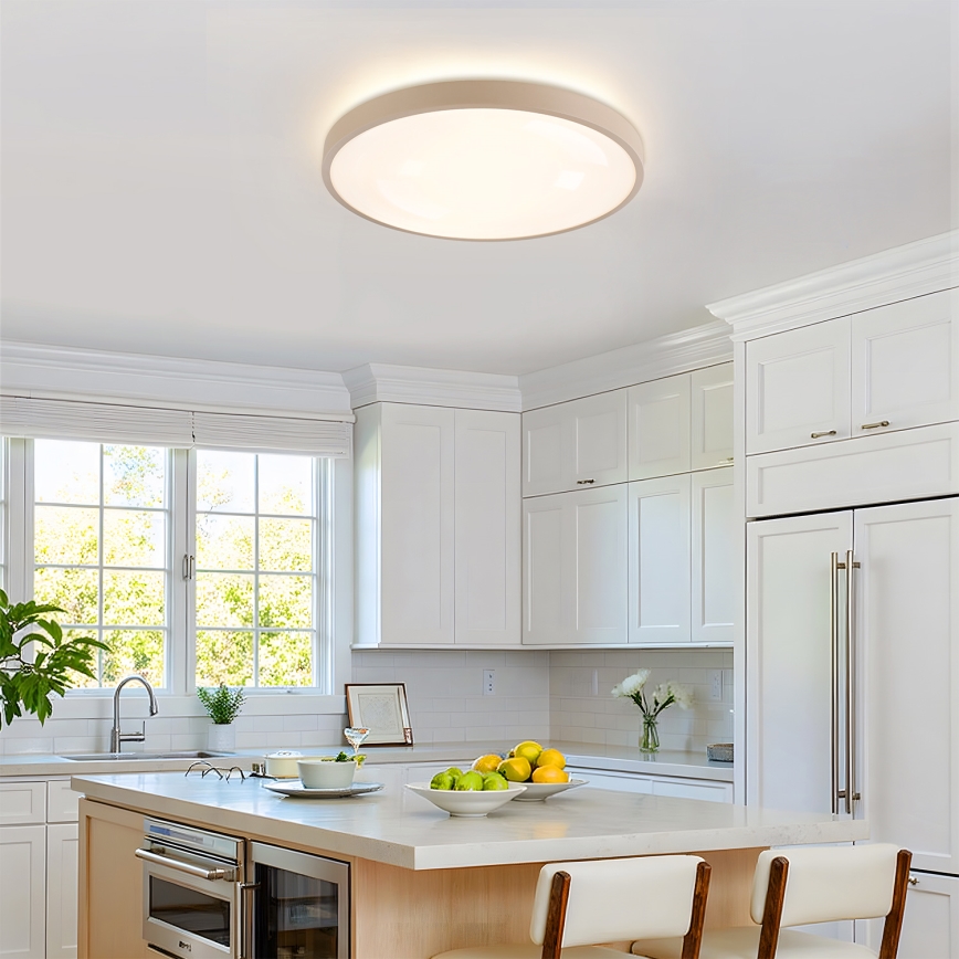 Brilagi - Luminaria de techo LED regulable GLASS POOL DOUBLE LED/60W/230V 3000-6000K 50 cm beige + control remoto