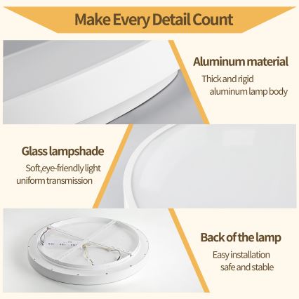 Brilagi - Lámpara de techo LED regulable GLASS POOL DOUBLE LED/60W/230V 3000-6000K 50 cm blanca + mando a distancia