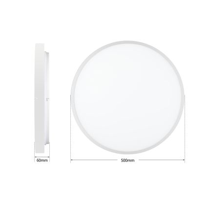 Brilagi - Lámpara de techo LED regulable GLASS POOL DOUBLE LED/60W/230V 3000-6000K 50 cm blanca + mando a distancia