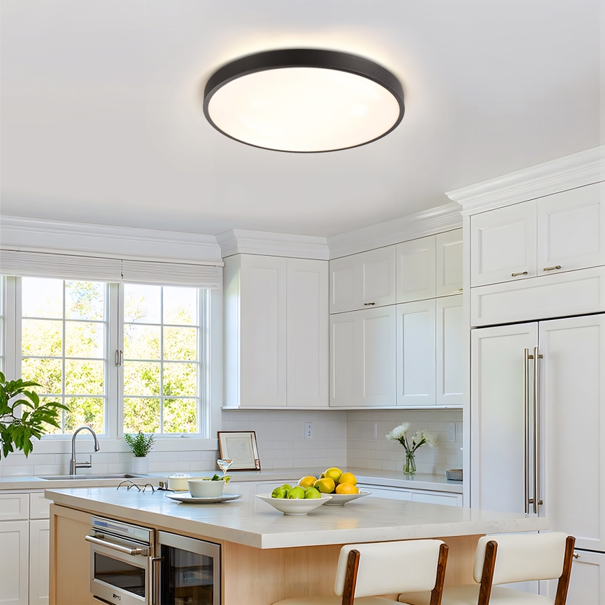 Brilagi - Luminaria LED regulable de techo GLASS POOL DOUBLE LED/60W/230V 3000-6000K 50 cm negra + mando a distancia