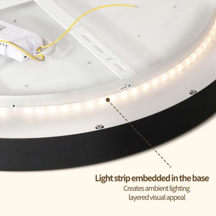 Brilagi - Luminaria LED regulable de techo GLASS POOL DOUBLE LED/60W/230V 3000-6000K 50 cm negra + mando a distancia