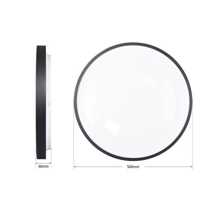 Brilagi - Luminaria LED regulable de techo GLASS POOL DOUBLE LED/60W/230V 3000-6000K 50 cm negra + mando a distancia