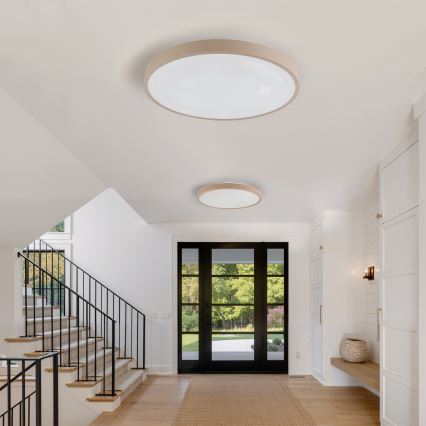 Brilagi - Lámpara de techo LED regulable GLASS POOL DOUBLE LED/80W/230V 3000-6000K 60 cm beige + mando a distancia