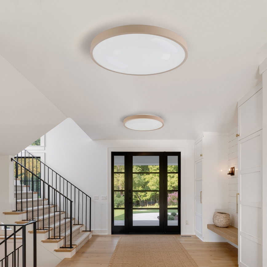 Brilagi - Lámpara de techo LED regulable GLASS POOL DOUBLE LED/80W/230V 3000-6000K 60 cm beige + mando a distancia