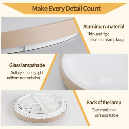 Brilagi - Lámpara de techo LED regulable GLASS POOL DOUBLE LED/80W/230V 3000-6000K 60 cm beige + mando a distancia