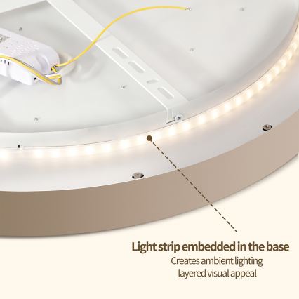Brilagi - Lámpara de techo LED regulable GLASS POOL DOUBLE LED/80W/230V 3000-6000K 60 cm beige + mando a distancia