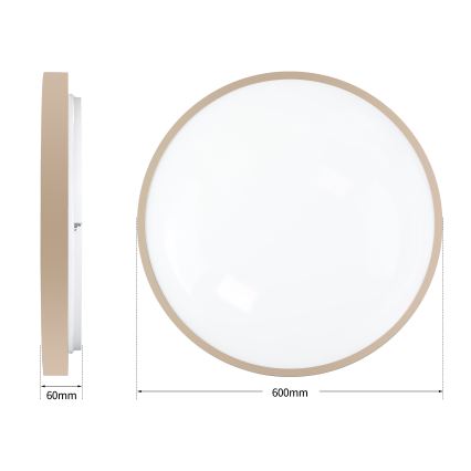 Brilagi - Lámpara de techo LED regulable GLASS POOL DOUBLE LED/80W/230V 3000-6000K 60 cm beige + mando a distancia