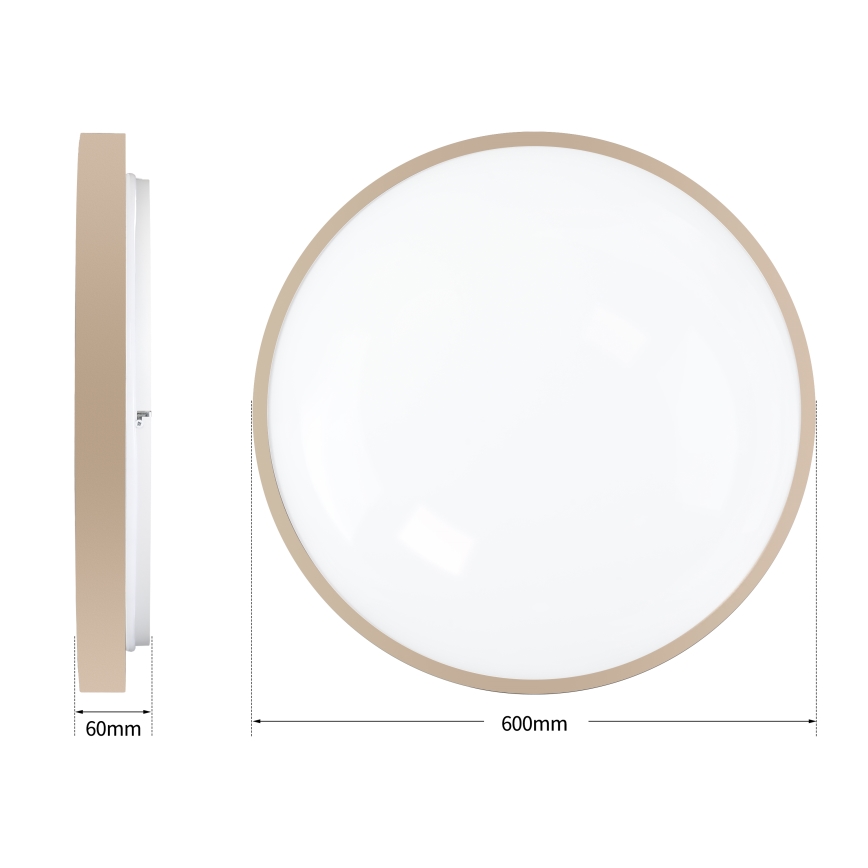 Brilagi - Lámpara de techo LED regulable GLASS POOL DOUBLE LED/80W/230V 3000-6000K 60 cm beige + mando a distancia