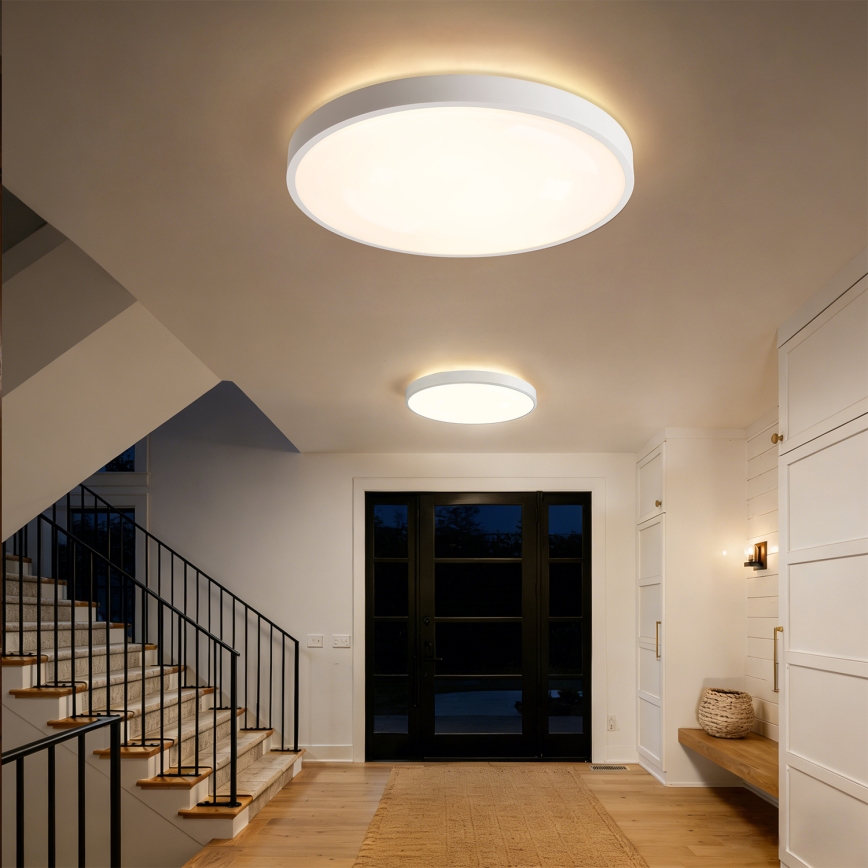 Brilagi - Lámpara de techo LED regulable GLASS POOL DOUBLE LED/80W/230V 3000-6000K 60 cm blanco + mando a distancia