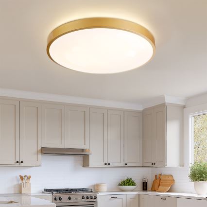 Brilagi - Luminaria de techo LED regulable GLASS POOL DOUBLE LED/80W/230V 3000-6000K 60 cm dorada + mando a distancia