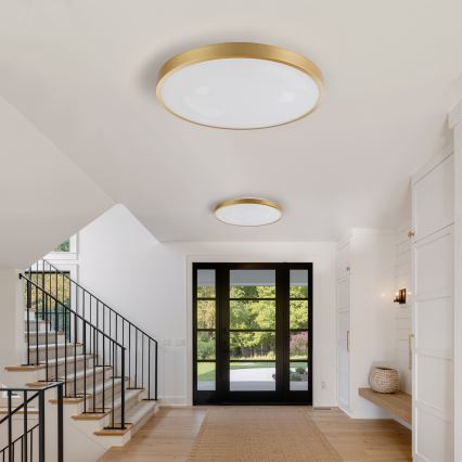 Brilagi - Luminaria de techo LED regulable GLASS POOL DOUBLE LED/80W/230V 3000-6000K 60 cm dorada + mando a distancia