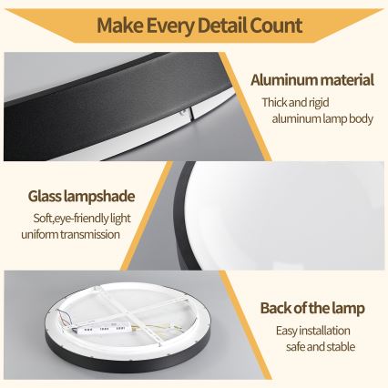 Brilagi - Lámpara de techo LED regulable GLASS POOL DOUBLE LED/80W/230V 3000-6000K 60 cm negro + mando a distancia