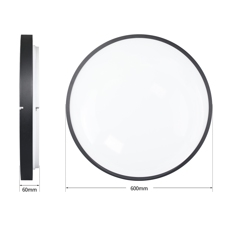 Brilagi - Lámpara de techo LED regulable GLASS POOL DOUBLE LED/80W/230V 3000-6000K 60 cm negro + mando a distancia